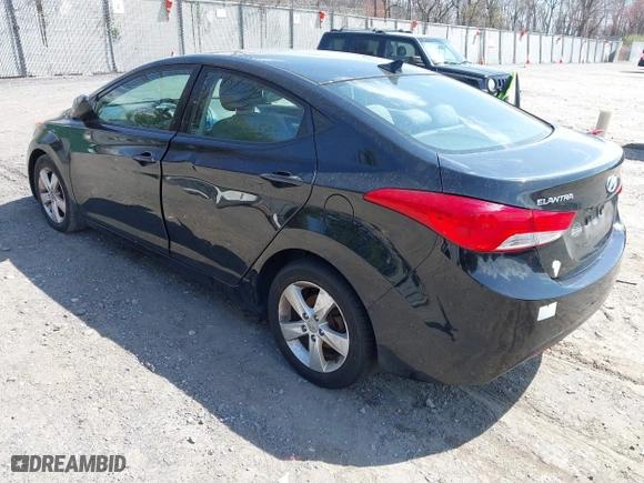 2013 Hyundai Elantra GLS with VIN 5NPDH4AE2DH450608, listed as a IAAI auction lot 41932150 with 188,509 mi miles. Bid and sale history available at carsss.com. Image 3.