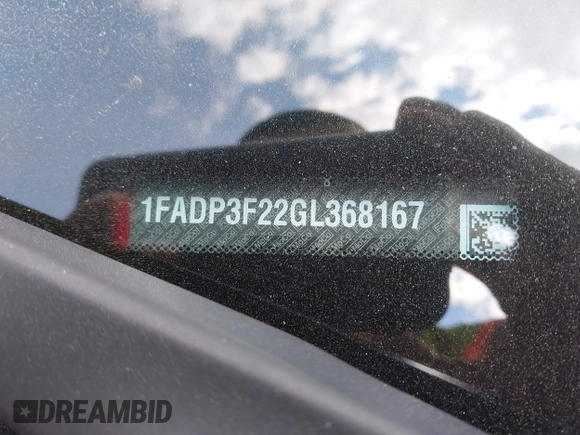 2016 Ford Focus SE with VIN 1FADP3F22GL368167, listed as a IAAI auction lot 42822662 with Not provided miles and . Bid and sale history available at DreamBid. Image 9.