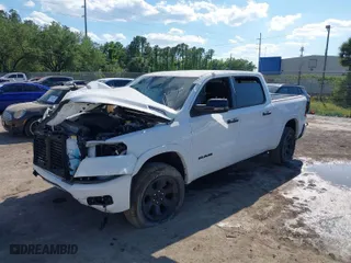 2025 Ram 1500 Big Horn with VIN 1C6SRFFP7SN564294, listed as a IAAI auction lot 41875982 with 2,495 mi miles. Bid and sale history available at carsss.com. Image 2.