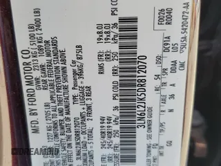 2013 Lincoln MKZ with VIN 3LN6L2JK5DR812070, listed as a Copart auction lot 48546305 with 59,532 mi miles and Salvage Title. Bid and sale history available at DreamBid. Image 12.