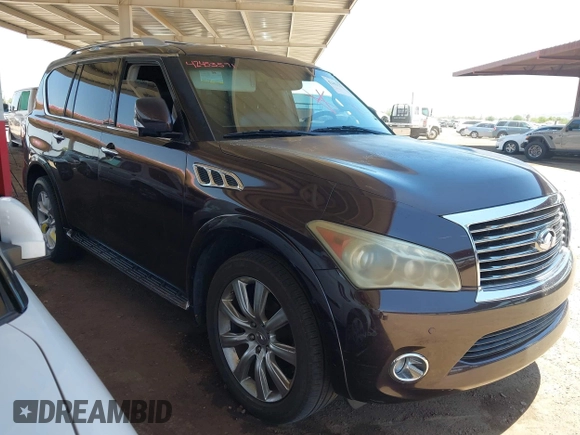 2012 Infiniti QX56 7-passenger with VIN JN8AZ2NE8C9020897, listed as a IAAI auction lot 42453571 with 173,145 mi miles and . Bid and sale history available at DreamBid. Image 1.