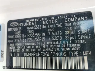 2016 Hyundai Santa Fe SE with VIN KM8SR4HFXGU134009, listed as a Copart auction lot 43274285 with 93,806 mi miles and Clean Title. Bid and sale history available at carsss.com. Image 13.