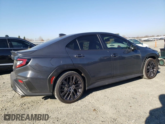 2023 Subaru WRX Premium with VIN JF1VBAF6XP9822947, listed as a Copart auction lot 89000695 with 22,797 mi miles and Salvage Title. Bid and sale history available at carsss.com. Image 3.