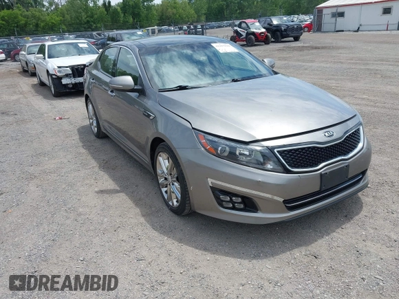 2015 Kia Optima SX Turbo with VIN 5XXGR4A62FG479575, listed as a IAAI auction lot 42357939 with 62,589 mi miles and . Bid and sale history available at DreamBid. Image 1.