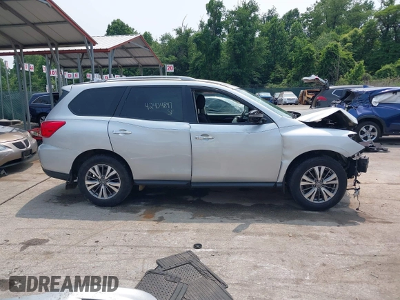 2019 Nissan Pathfinder S with VIN 5N1DR2MM8KC622567, listed as a IAAI auction lot 42404897 with 87,955 mi miles and . Bid and sale history available at DreamBid. Image 13.