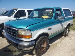 1995 Ford Bronco Custom with VIN 1FMEU15H1SLA33763, listed as a Copart auction lot 77435904 with 177,305 mi miles and Non Repairable. Bid and sale history available at carsss.com. Image 1.