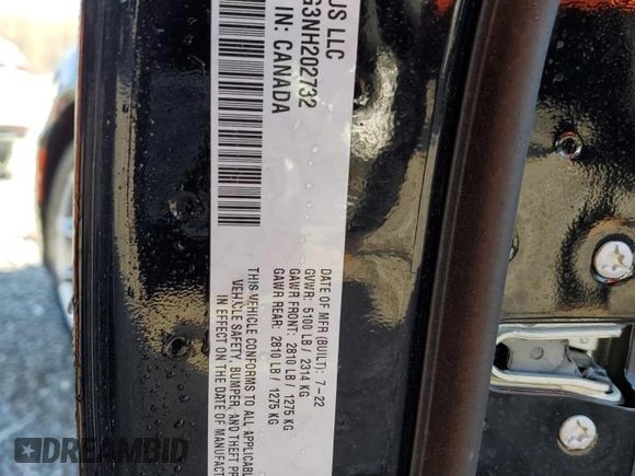 2022 Dodge Charger SXT with VIN 2C3CDXBG3NH202732, listed as a Copart auction lot 51496255 with 41,172 mi miles and Salvage Title. Bid and sale history available at DreamBid. Image 12.