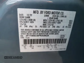 2023 Ford Maverick XL z VIN 3FTTW8E38PRA08628, wystawiony jako Copart lot #62273234 z przebiegiem 40 589 mil mil oraz Szkoda całkowita • Salvage title. Historia ofert i sprzedaży dostępna na DreamBid. Obrazek 12.