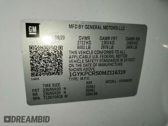 2021 Cadillac XT6 Premium Luxury z VIN 1GYKPCRS0MZ116319, wystawiony jako Copart lot #44315055 z przebiegiem 61 105 mil mil oraz Szkoda całkowita • Salvage title. Historia ofert i sprzedaży dostępna na DreamBid. Obrazek 14.