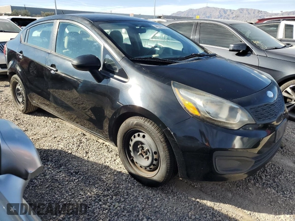 2013 Kia Rio LX with VIN KNADM4A38D6256604, listed as a Copart auction lot 46542975 with 134,470 mi miles and Salvage Title. Bid and sale history available at carsss.com. Image 4.
