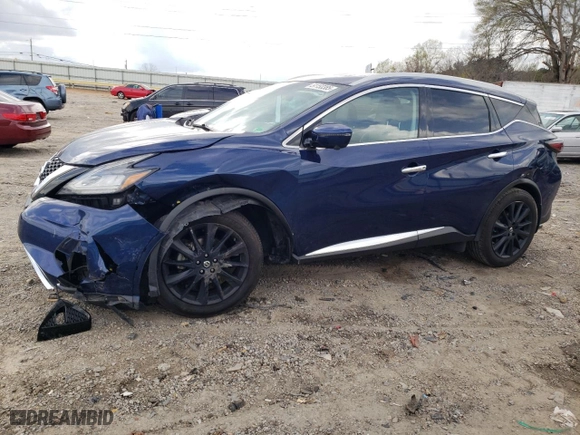 2020 Nissan Murano Platinum with VIN 5N1AZ2DS5LN153817, listed as a Copart auction lot 51153385 with 119,985 mi miles and Salvage Title. Bid and sale history available at carsss.com. Image 1.