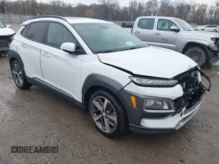 2018 Hyundai Kona Limited with VIN KM8K33A52JU174184, listed as a IAAI auction lot 41979223 with 76,306 mi miles. Bid and sale history available at carsss.com. Image 1.
