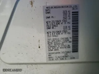2024 Nissan Pathfinder SL with VIN 5N1DR3CB4RC307667, listed as a Copart auction lot 43044935 with 8,465 mi miles and Non Repairable. Bid and sale history available at carsss.com. Image 16.