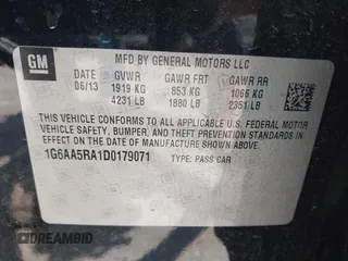 2013 Cadillac ATS z VIN 1G6AA5RA1D0179071, wystawiony jako IAAI lot #42438437 z przebiegiem 97 558 mil mil oraz . Historia ofert i sprzedaży dostępna na DreamBid. Obrazek 9.