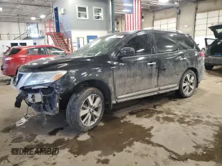 2015 Nissan Pathfinder SV with VIN 5N1AR2MMXFC681953, listed as a Copart auction lot 45596125 with 107,685 mi miles and Salvage title. Bid and sale history available at DreamBid. Image 1.