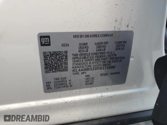 2024 Buick Encore GX Preferred with VIN KL4AMBS28RB171688, listed as a Copart auction lot 62384045 with 30,060 mi miles and Clean title. Bid and sale history available at DreamBid. Image 13.