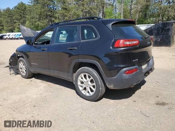 2015 Jeep Cherokee Sport z VIN 1C4PJMAB7FW673828, wystawiony jako Copart lot #55043725 z przebiegiem Nie podano mil oraz Szkoda całkowita • Salvage title. Historia ofert i sprzedaży dostępna na DreamBid. Obrazek 2.