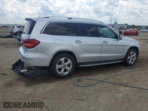 2018 Mercedes-Benz GLS 450 with VIN 4JGDF6EE2JB038550, listed as a Copart auction lot 61177375 with 74,624 mi miles and Salvage title. Bid and sale history available at DreamBid. Image 3.