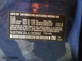 2018 BMW X3 xDrive30i with VIN 5UXTR9C5XJLC83992, listed as a Copart auction lot 46091265 with 72,430 mi miles and Salvage Title. Bid and sale history available at carsss.com. Image 14.