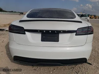 2023 Tesla Model S with VIN 5YJSA1E51PF518503, listed as a Copart auction lot 78571824 with 0 mi miles and Salvage Title. Bid and sale history available at carsss.com. Image 6.