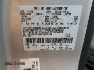 2006 Ford Escape XLT with VIN 1FMYU03196KC63432, listed as a Copart auction lot 66897524 with 214,049 mi miles and Clean Title. Bid and sale history available at carsss.com. Image 13.