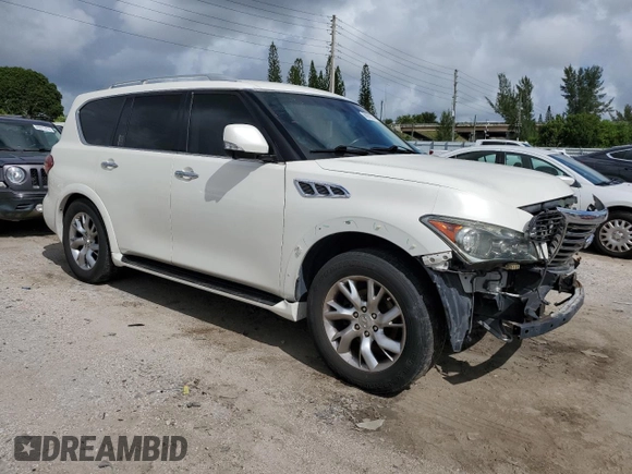 2013 Infiniti QX56 with VIN JN8AZ2NE5D9042020, listed as a Copart auction lot 69930274 with 194,258 mi miles and Salvage Title. Bid and sale history available at carsss.com. Image 4.