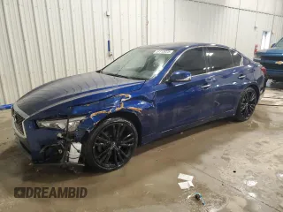 2018 Infiniti Q50 3.0t LUXE with VIN JN1EV7AR4JM612020, listed as a Copart auction lot 51113225 with 41,411 mi miles and Non Repairable. Bid and sale history available at carsss.com. Image 1.