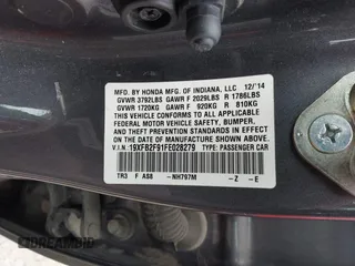 2015 Honda Civic Sedan EX-L with VIN 19XFB2F91FE028279, listed as a IAAI auction lot 41844830 with 140,521 mi miles. Bid and sale history available at carsss.com. Image 9.