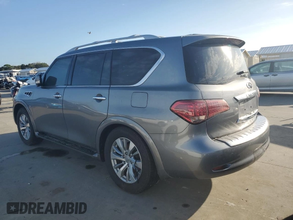 2015 Infiniti QX80 with VIN JN8AZ2NF9F9572311, listed as a Copart auction lot 75133454 with 0 mi miles and Salvage Title. Bid and sale history available at carsss.com. Image 2.