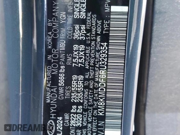 2024 Hyundai Ioniq 5 SE z VIN KM8KMDDF6RU329354, wystawiony jako Copart lot #84588854 z przebiegiem 1 353 mil mil oraz Szkoda całkowita • Salvage title. Historia ofert i sprzedaży dostępna na DreamBid. Obrazek 12.