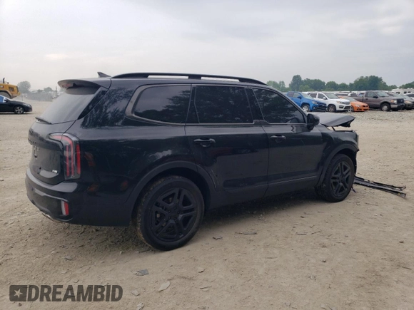 2025 Kia Telluride SX-Prestige X-Line with VIN 5XYP5DGC9SG593927, listed as a Copart auction lot 60435035 with 7,925 mi miles and Salvage title. Bid and sale history available at DreamBid. Image 3.