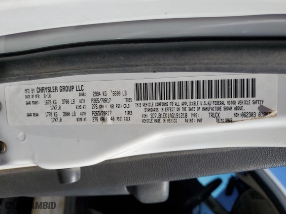 2010 Dodge Ram 1500 ST with VIN 3D7JB1EK1AG191218, listed as a Copart auction lot 49451115 with 152,258 mi miles and Salvage Title. Bid and sale history available at carsss.com. Image 12.