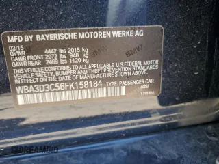 2015 BMW 3 Series 328d with VIN WBA3D3C56FK158184, listed as a Copart auction lot 53867345 with 130,952 mi miles and Clean title. Bid and sale history available at DreamBid. Image 12.