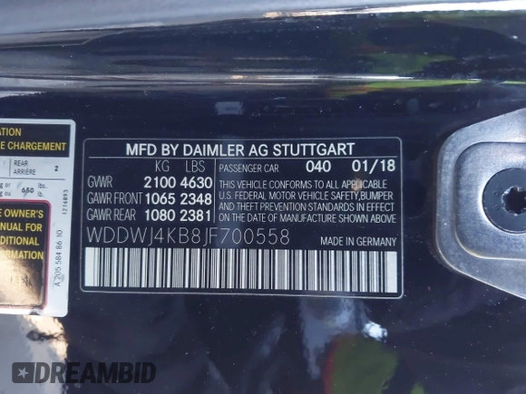 2018 Mercedes-Benz C 300 с VIN WDDWJ4KB8JF700558, выставлен на аукционе IAAI как лот 41335869 с пробегом 132 000 миль миль и . История ставок и продаж доступна на DreamBid. Изображение 9.