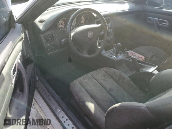 2002 Mercedes-Benz SLK-Class 2.3L Kompressor with VIN WDBKK49F72F266549, listed as a Copart auction lot 74991154 with 56,192 mi miles and Non Repairable. Bid and sale history available at carsss.com. Image 8.