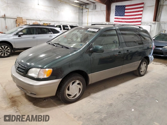 2002 Toyota Sienna LE with VIN 4T3ZF13C62U474230, listed as a Copart auction lot 52870445 with 191,887 mi miles and Non Repairable. Bid and sale history available at carsss.com. Image 1.