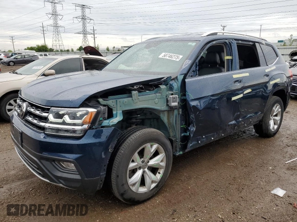 2018 Volkswagen Atlas SE with VIN 1V2LR2CA0JC541907, listed as a Copart auction lot 58746275 with 83,437 mi miles and Salvage title. Bid and sale history available at DreamBid. Image 1.