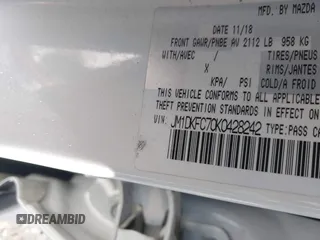 2019 Mazda CX-3 Touring with VIN JM1DKFC70K0428242, listed as a IAAI auction lot 41571896 with 109,172 mi miles. Bid and sale history available at carsss.com. Image 9.