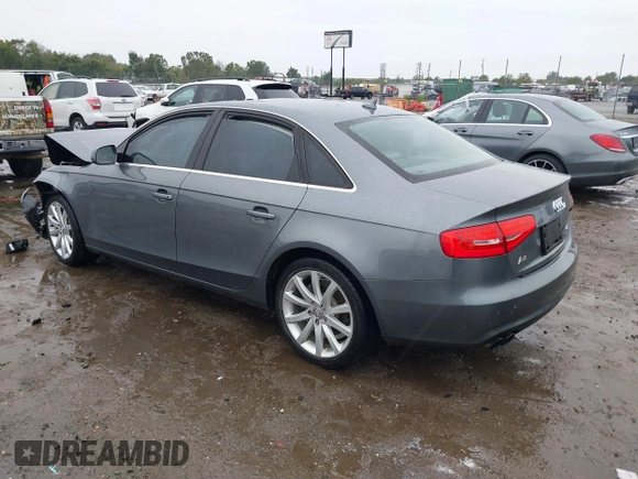 2013 Audi A4 Premium Plus with VIN WAUFFAFL7DN050223, listed as a IAAI auction lot 40444635 with 107,807 mi miles. Bid and sale history available at carsss.com. Image 3.