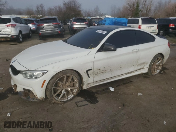 2015 BMW 4 Series 435i with VIN WBA3R1C58FK195761, listed as a Copart auction lot 82604934 with 109,642 mi miles and Salvage Title. Bid and sale history available at carsss.com. Image 1.