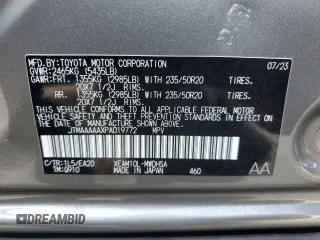 2023 Toyota bZ4X XLE with VIN JTMAAAAAXPA019772, listed as a Copart auction lot 85053124 with 9,591 mi miles and Salvage Title. Bid and sale history available at DreamBid. Image 13.