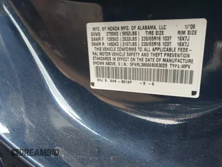 2006 Honda Odyssey EX-L with VIN 5FNRL38666B063025, listed as a IAAI auction lot 41903788 with 145,141 mi miles. Bid and sale history available at carsss.com. Image 9.