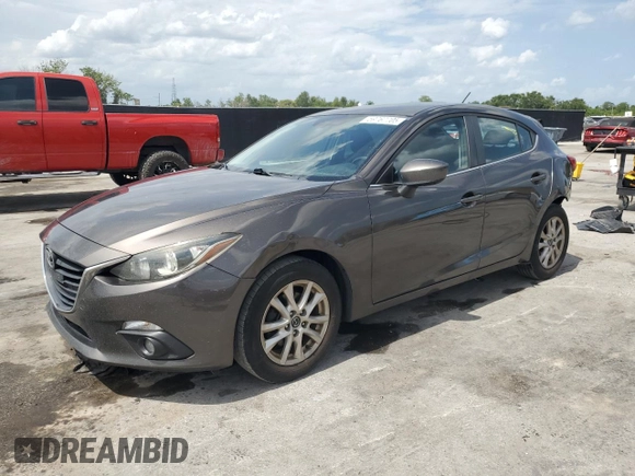 2014 Mazda 3 i Touring with VIN JM1BM1L71E1181056, listed as a Copart auction lot 59767705 with 129,447 mi miles and Salvage title. Bid and sale history available at DreamBid. Image 1.