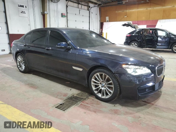 2015 BMW 7 Series 750Li xDrive with VIN WBAYF8C52FD654598, listed as a Copart auction lot 55745555 with 108,958 mi miles and Salvage title. Bid and sale history available at DreamBid. Image 4.