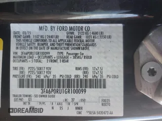 2016 Ford Fusion Titanium Hybrid with VIN 3FA6P0RU1GR100099, listed as a Copart auction lot 88540565 with 232,915 mi miles and Salvage Title. Bid and sale history available at carsss.com. Image 13.