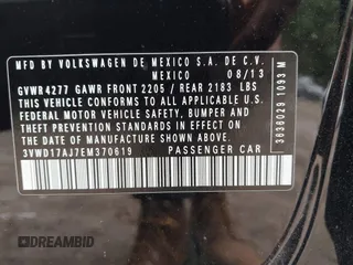 2014 Volkswagen Jetta SE с VIN 3VWD17AJ7EM370619, выставлен на аукционе IAAI как лот 42668263 с пробегом 102 336 миль миль и . История ставок и продаж доступна на DreamBid. Изображение 9.