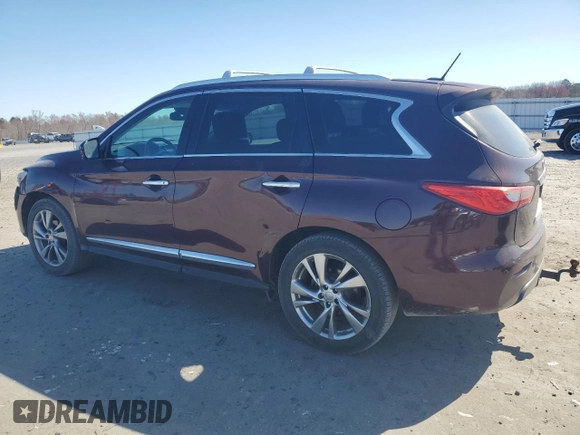 2013 Infiniti JX35 with VIN 5N1AL0MM7DC307383, listed as a Copart auction lot 48885285 with 159,328 mi miles and Salvage Title. Bid and sale history available at DreamBid. Image 2.