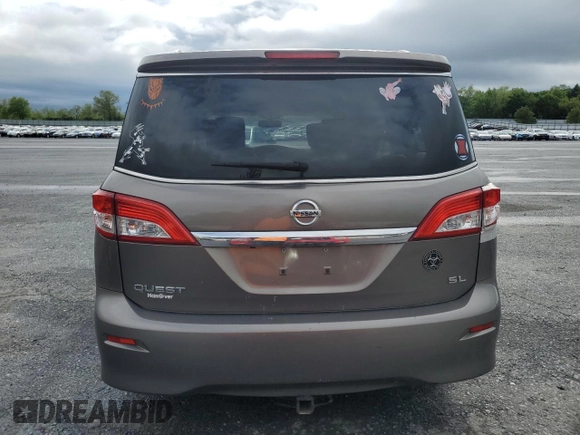 2014 Nissan Quest S with VIN JN8AE2KP9E9105056, listed as a Copart auction lot 56594235 with 117,103 mi miles and Clean title. Bid and sale history available at DreamBid. Image 6.