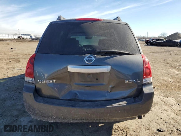2004 Nissan Quest S z VIN 5N1BV28U84N312794, wystawiony jako Copart lot #43146735 z przebiegiem 189 050 mil mil oraz Szkoda całkowita • Salvage title. Historia ofert i sprzedaży dostępna na DreamBid. Obrazek 6.