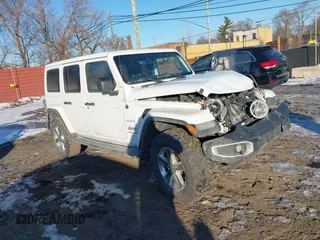 2018 Jeep Wrangler Unlimited Sahara with VIN 1C4HJXEG3JW184976, listed as a IAAI auction lot 41462151 with 76,076 mi miles. Bid and sale history available at carsss.com. Image 1.